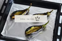 Transfer the aubergines to a foil-lined baking she...