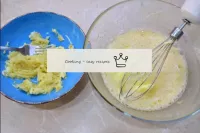 Melt the butter in the microwave, cool so that it ...