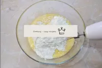 Gradually pour the sifted flour and soda into the ...