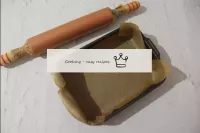 Put baking paper in a cake baking tin or baking tr...