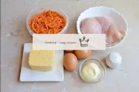 How to make a salad with Korean carrots and chicke...