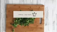 Chop fresh cilantro with a knife. ...
