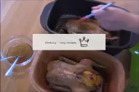 Coat the duck without filling with honey-orange sa...