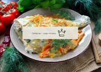 Dorada with vegetables in sour cream...