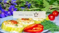 Фаршированные кабачки в духовке кольцами с сыром и...