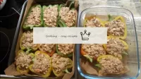 We fill the peppers with ready-made filling, put t...