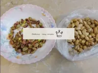 Peel the pistachios from the shell and grind using...