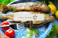 Amazingly delicious trout with mushroom filling is...