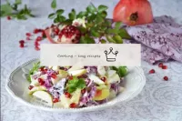 Fruit salad with peking cabbage apples and pomegra...