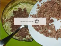 Put the chopped beef in a second layer. ...