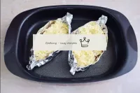 Place the foil boats on a baking sheet and place i...