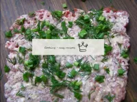 Let's make a thin layer of greens on meat. ...