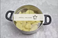 Wash the potatoes well and peel. Cut it into piece...