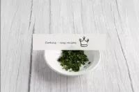 Wash the parsley, dry, finely cut. Instead of pars...