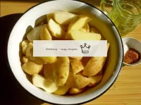 We cut washed potato tubers into large wedges, if ...