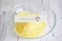 Grate the cheese on a coarse or medium grater, as ...