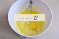 Then add the eggs to the bowl and stir them into t...