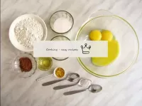 First, we make dough on yolks. ...