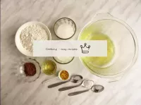 Ingredients for protein dough. ...
