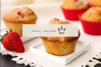 Strawberry muffins in silicone molds...