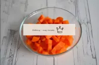 Cut the carrots into small cubes. ...