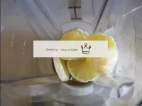 Put the lemon circles in the blender bowl. ...