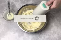 Without stopping to beat, add condensed milk to th...