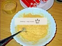 We mix well the resulting thick batter from eggs, ...