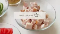 Cut the smoked chicken breast into cubes. ...