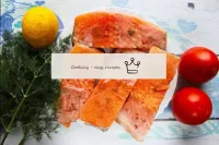 Peel the salmon from the scales and rinse under ru...