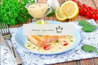 Fish with spinach in creamy sauce is ready, can be...