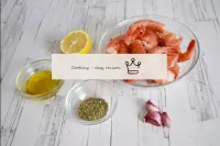 Prepare the ingredients. To cook shrimp in the ove...