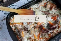 At the end of cooking, remove the foil, turn the p...