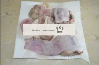 After marinating, remove the rabbit pieces from th...