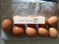 Wash the eggs. 5 eggs break, 4 eggs separate the y...