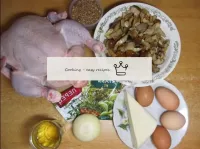 准备食物：鸡蛋勇敢，鸡肉洗得很好...