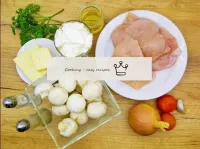 How to make French chicken meat with mushrooms in ...