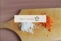 Peel the onions and carrots, cut into small cubes....