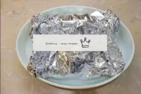 Put the breasts packed in foil in a baking dish. F...