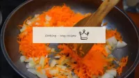 Put the onions with carrots in a pan heated on the...