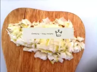 Cut the onions into a medium cube. ...