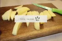 Wash the potatoes, peel and cut into strips, like ...