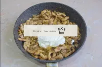 Add the sour cream. If it is thick, then you can d...