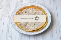 Collect the cake. Put the first pancake on a large...