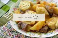 Nudli with meat and potatoes in ukrainian...