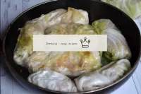 Fry the cabbage rolls in a pan with the vegetable ...