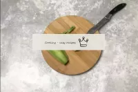 Cut the avocado, peel. Cut into pieces the same as...