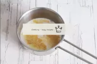 In a saucepan, combine coconut milk, salt and gela...