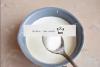 Pour fatty cream and milk into a small bucket. Add...