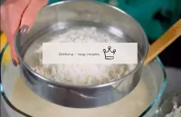 拿起小筛子，将六百克优质小麦粉的一部分筛入碗中，然后在碗中加入一半的茶匙盐。你的面粉可能比我多或少。...